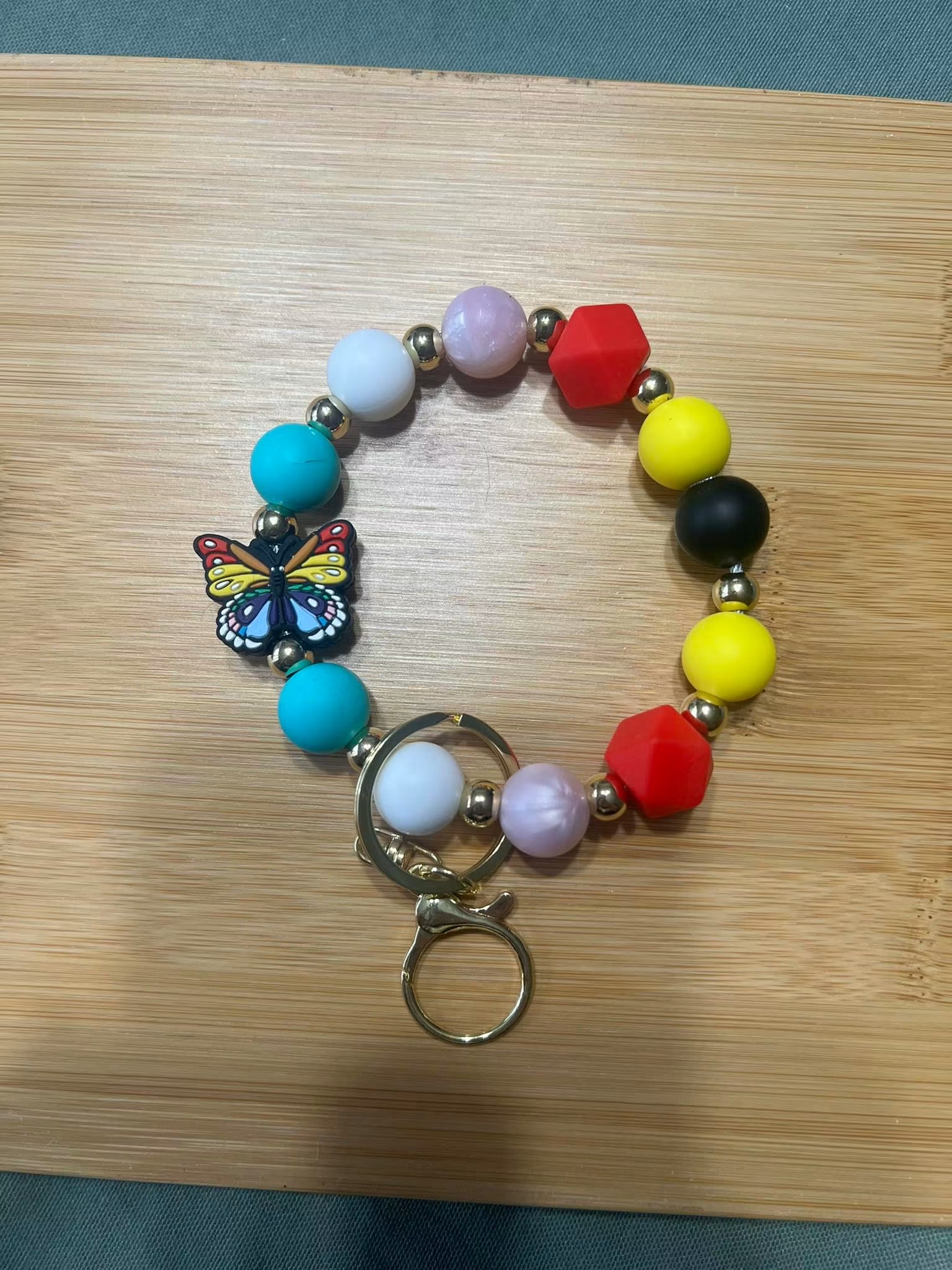 Multi color butterfly keychain
