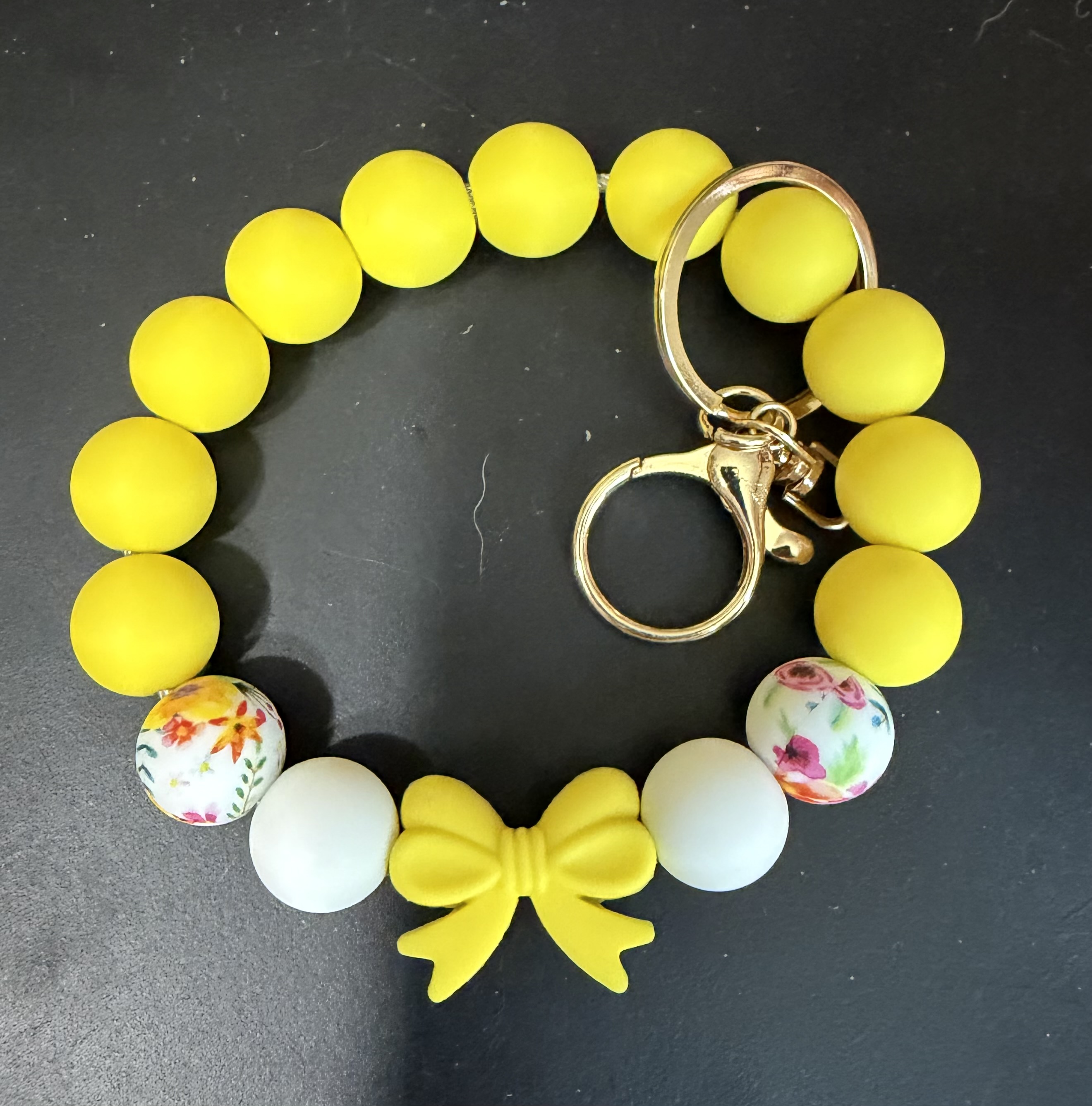 Cute yellow Bow keychain