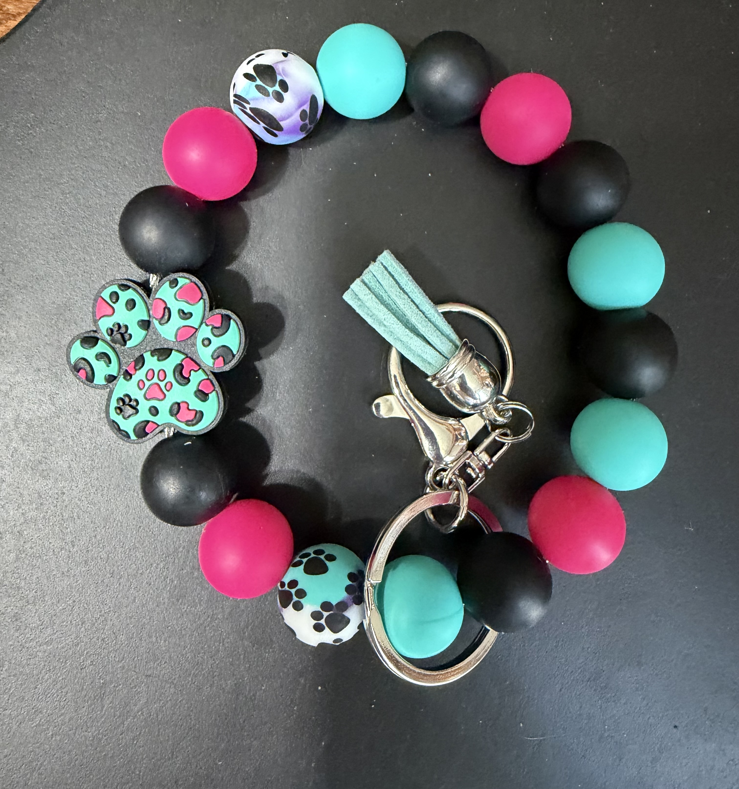 Paw print keychain
