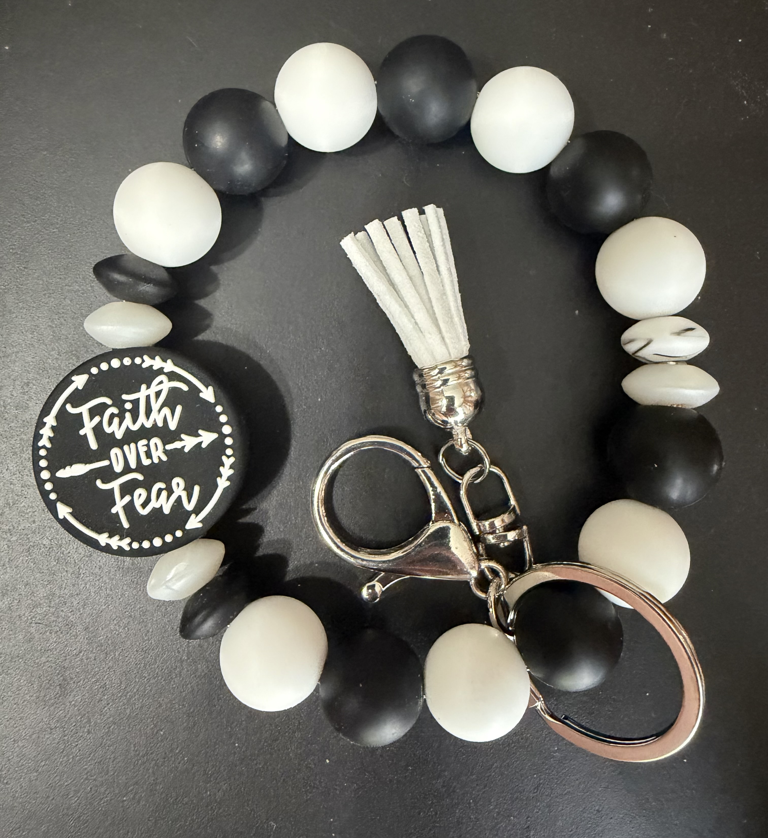 Faith over fear keychain
