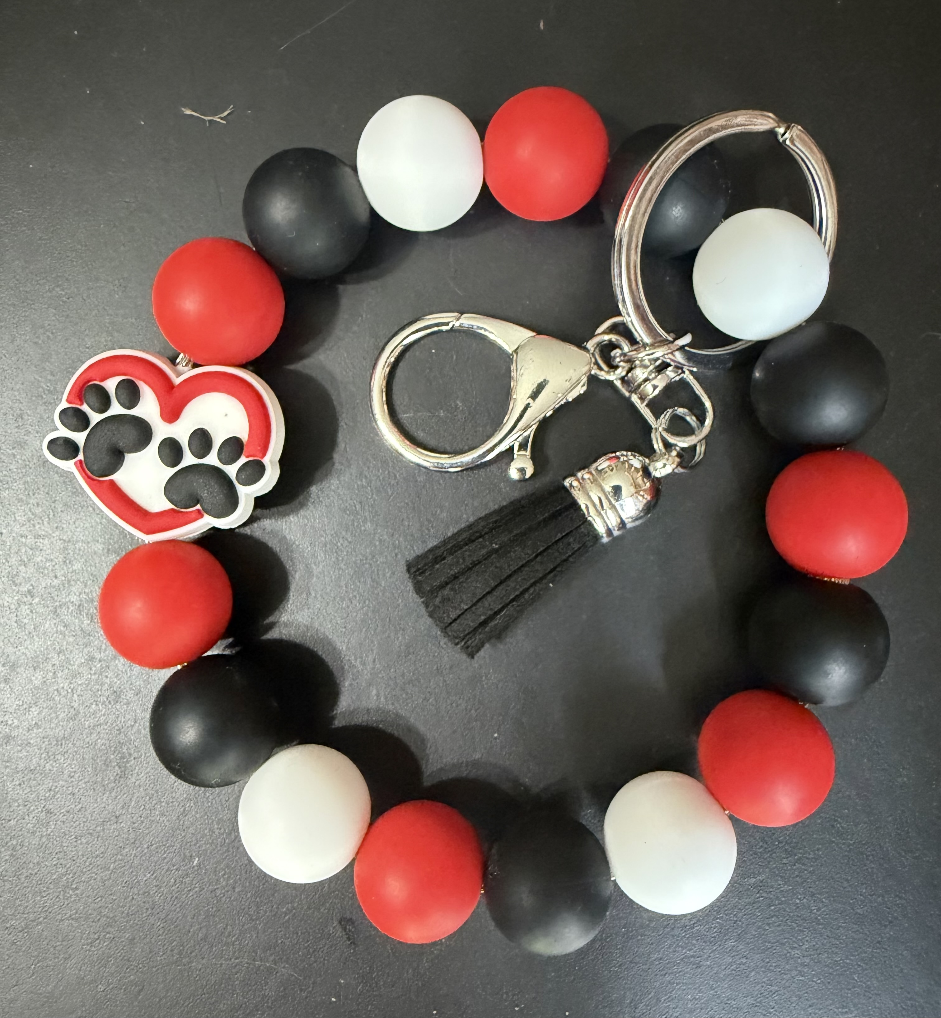 Paw print keychain