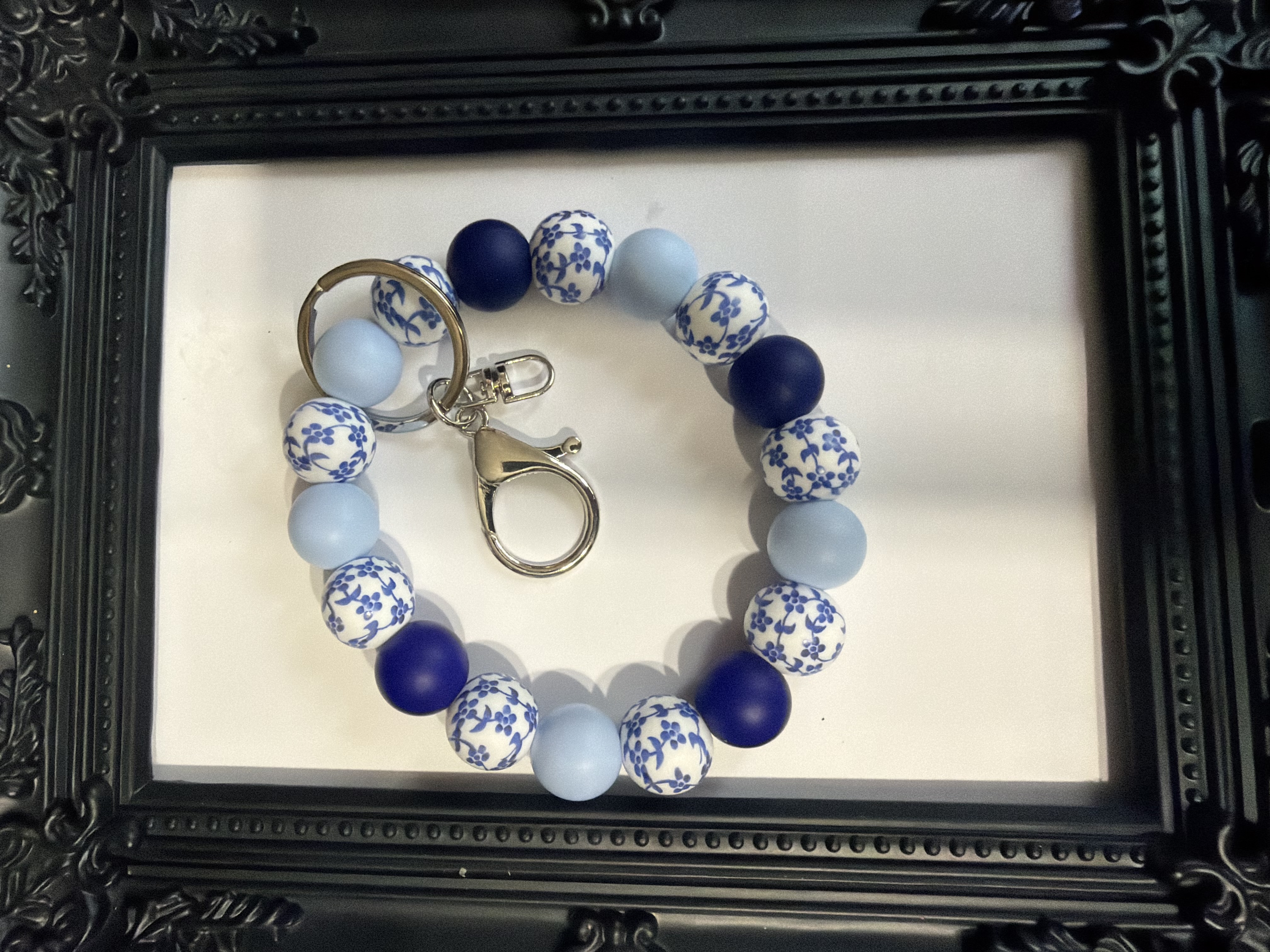 Blue flower keychain