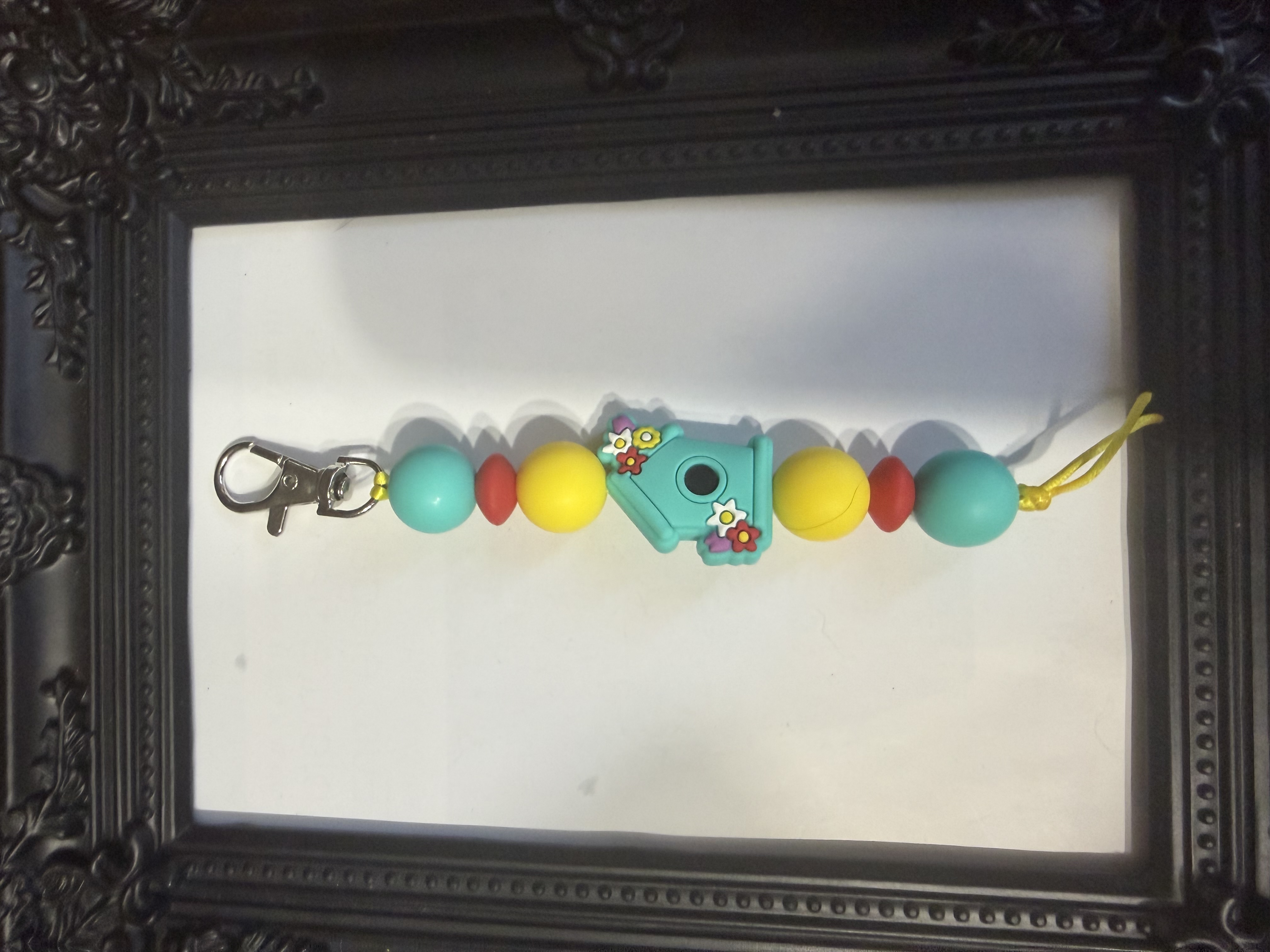 Bird house keychain