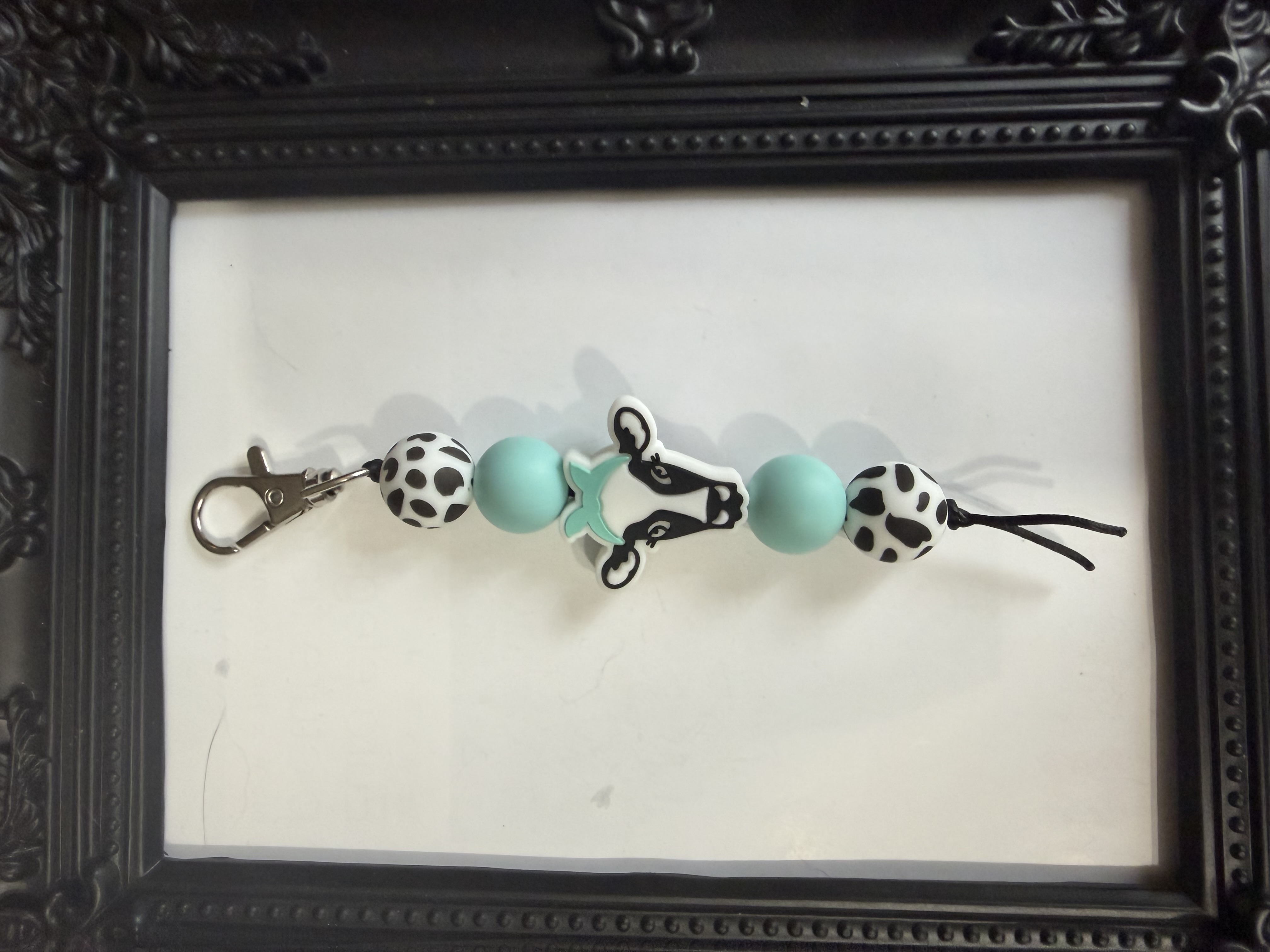 Blue cow keychain