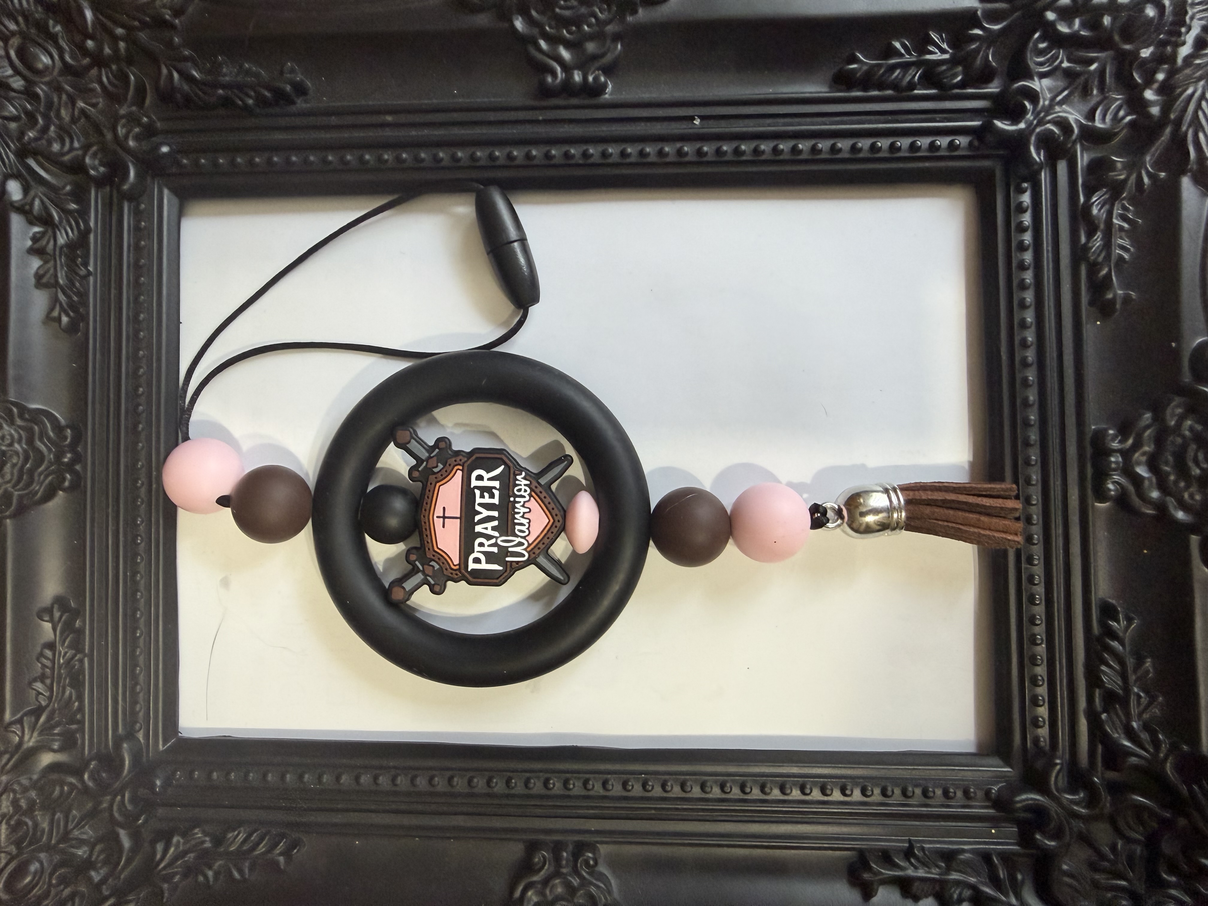 prayer warrior car charm