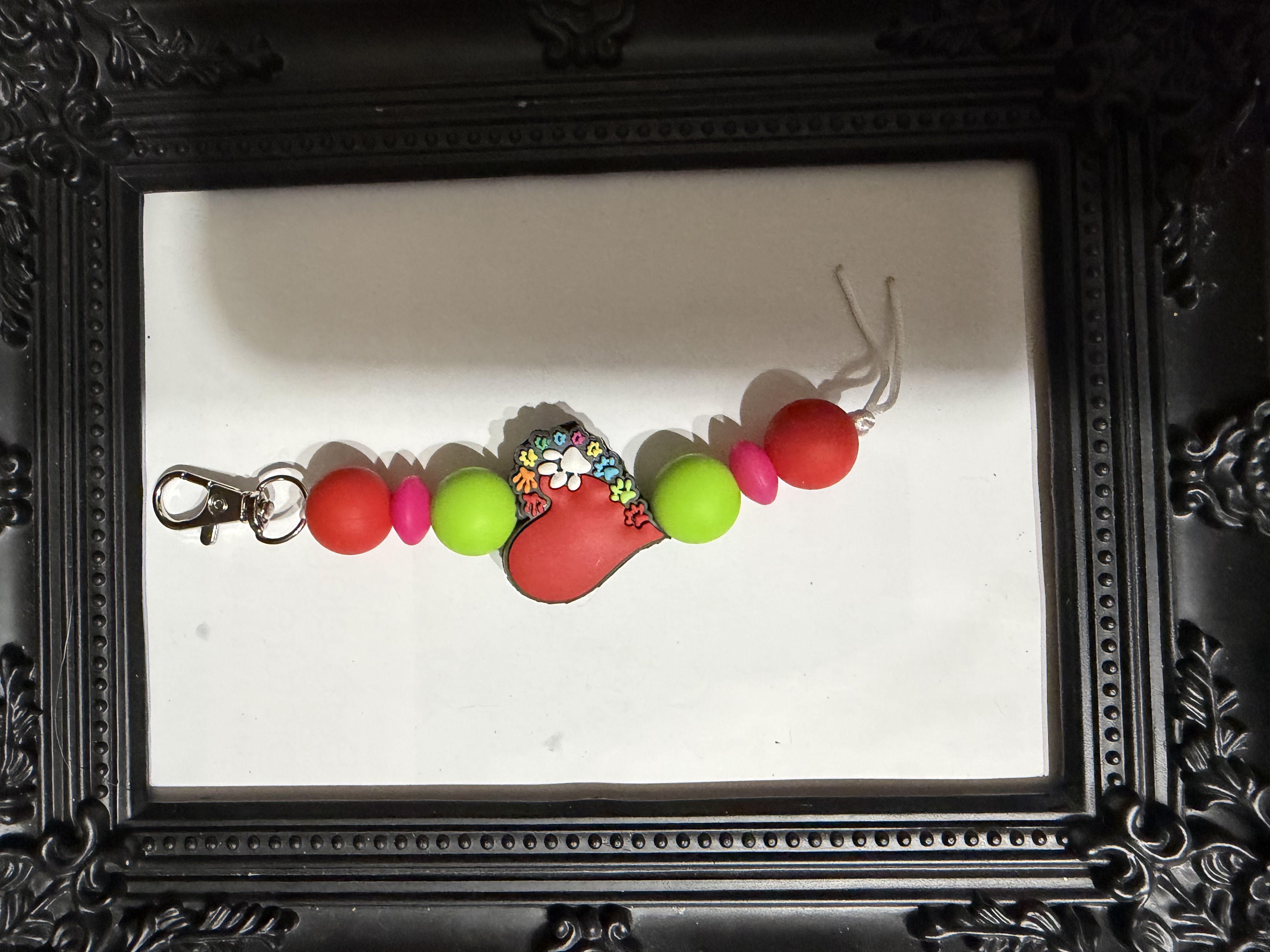Heart with paw prints keychain
